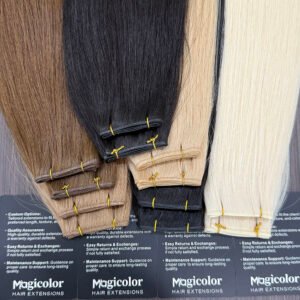 Thin invisible Genius Weft bundles straight texture 24 inch natural black