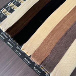 Natural black Genius Weft human hair extensions flat weft no return hair