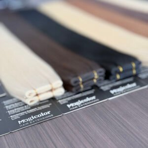 Natural black Genius Weft human hair extensions flat weft no return hair