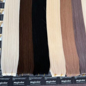 Natural black Genius Weft human hair extensions flat weft no return hair