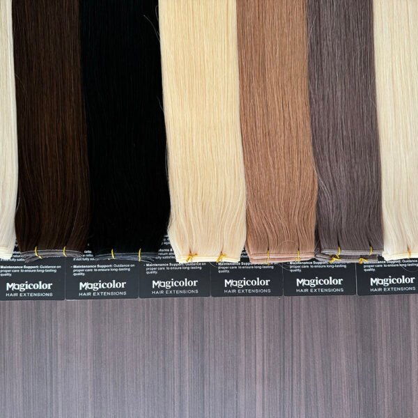 Natural black Genius Weft human hair extensions flat weft no return hair